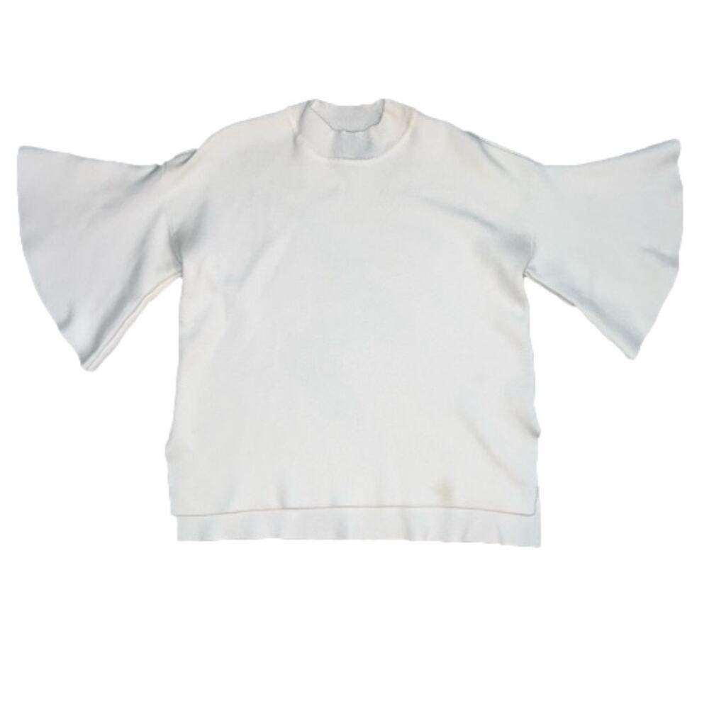 Sunday in Brooklyn White Mock Neck Bell Sleeve Sweater Size XS, fits like S/M